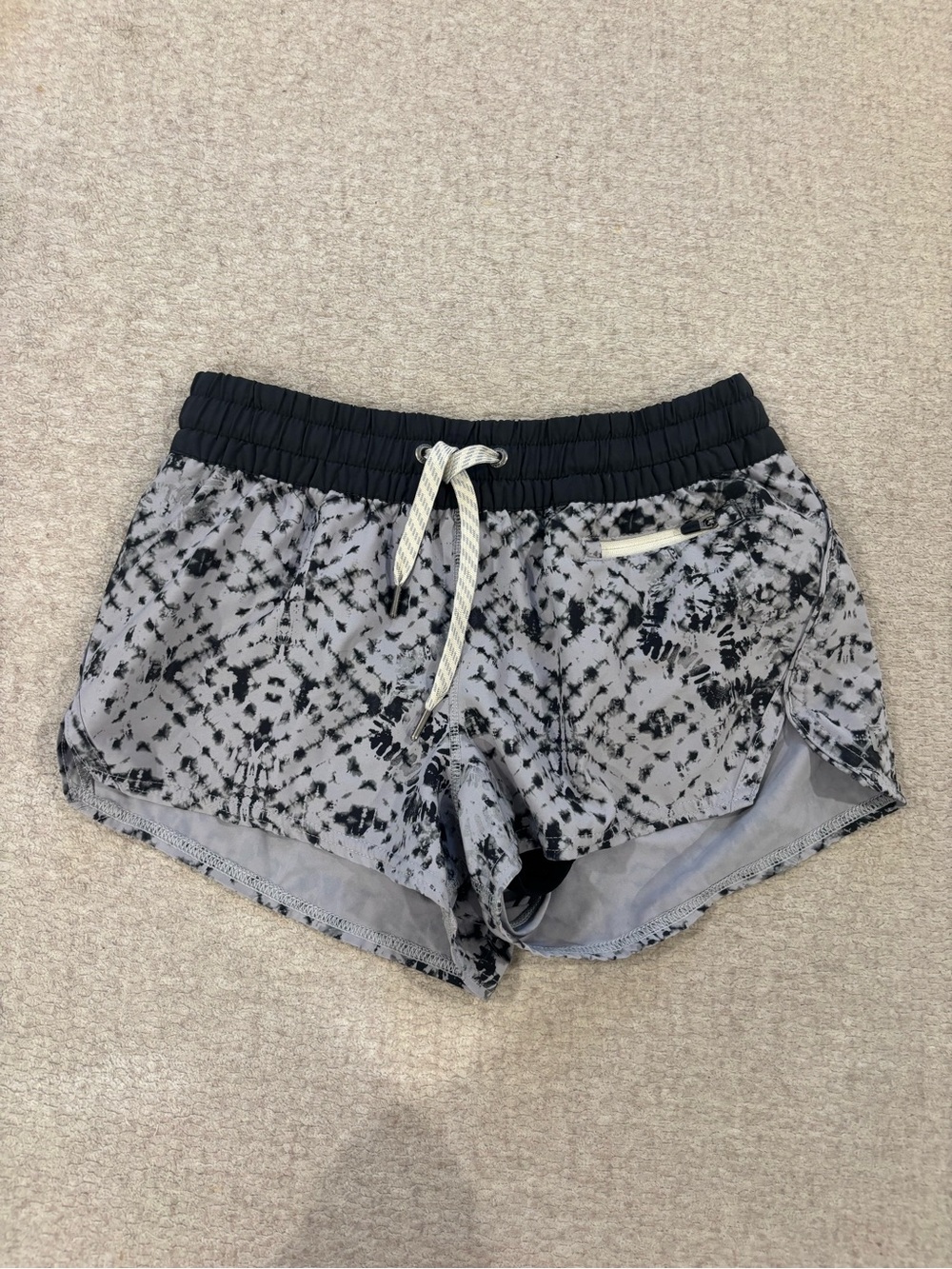 Vuori Black and Gray Tie-Dye Athletic Shorts